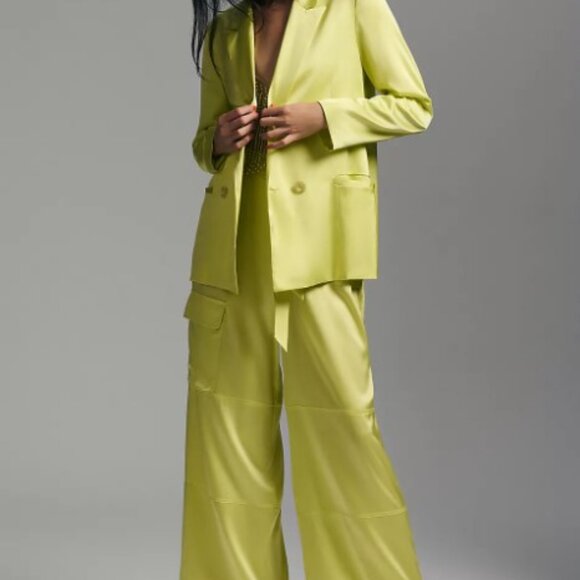Anthropologie Chartreuse Blazer XXL - Picture 3 of 16